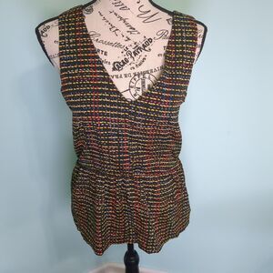 Audrey 3+1 Multicolor Tank Top with Back Cut Out Small sleeveless